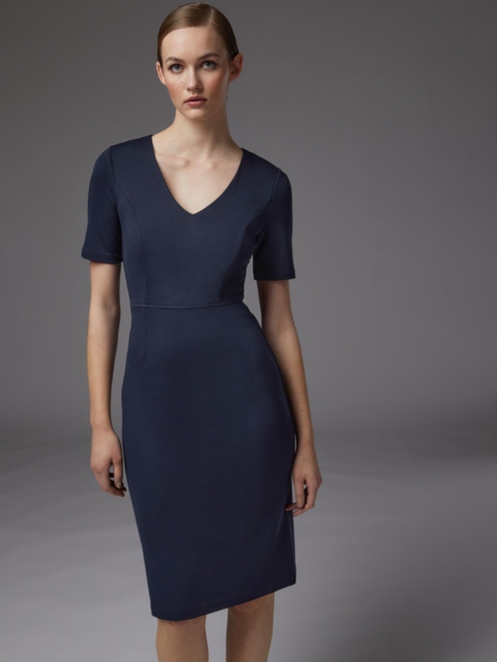 Judith & Charles Navy Midi Dress 6